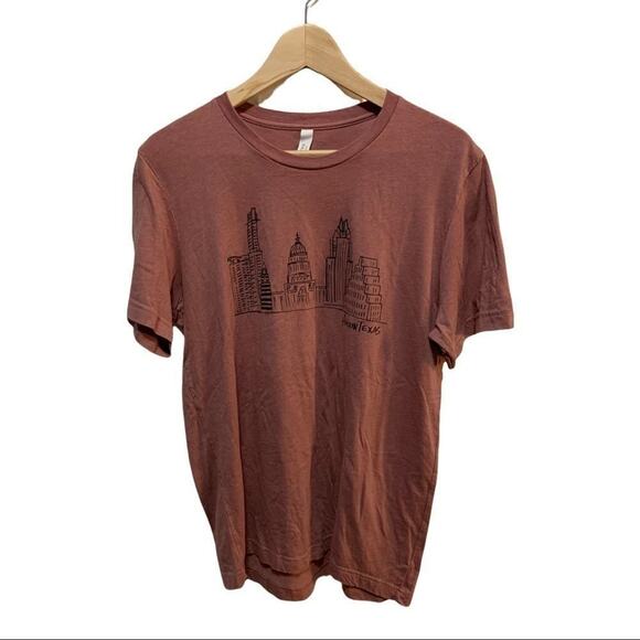 Austin,Texas softy souvenir line drawing t-shirt. Washed out red in a size L - Picture 1 of 6